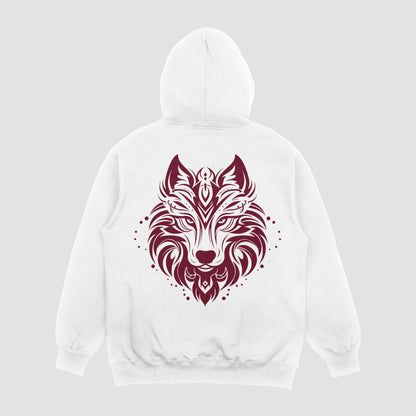 HUNT Tribal Wolf Emblem Loose Fit Hoodie