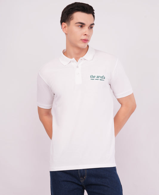Arufa Cotton Polo — White