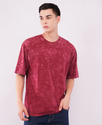 Solid Acid Wash Oversized T-Shirt